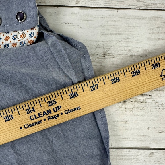 Retta WW Snap Button Shirt Womens Medium Blue‎ Floral Embroidered Western Rodeo - Picture 12 of 12